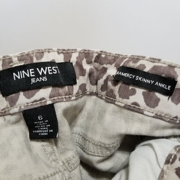 Nine West jeans 6 Gramercy Skinny Ankle leopard cheetah animal print denim - Picture 11 of 12